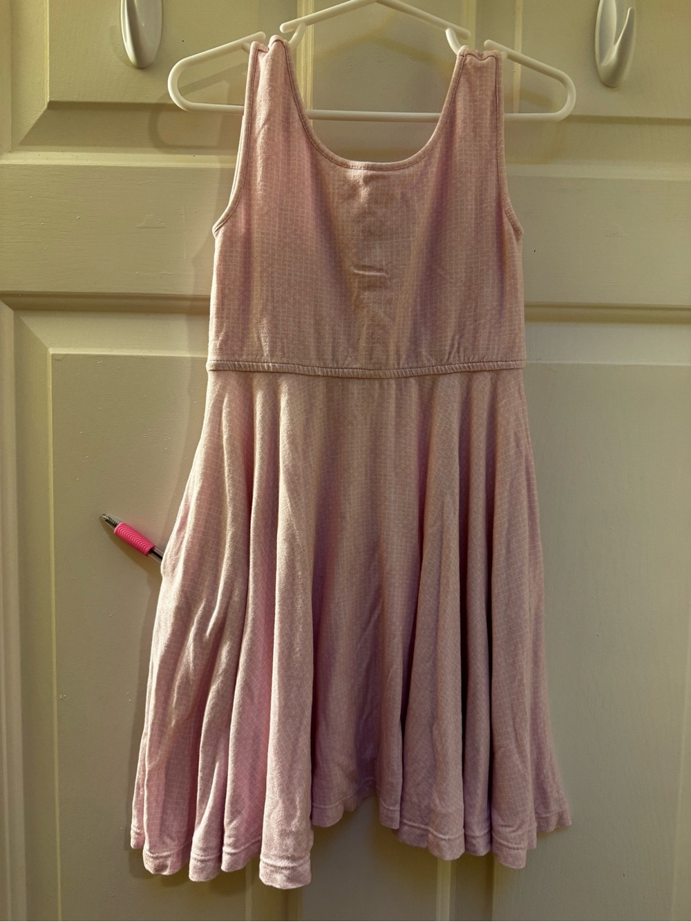 Omi Jo Pink Pastel Weave Print Twirl Dress w Pockets Well Dressed Wolf Girls 4